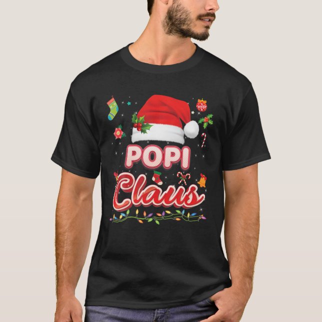 T-shirt Popi Claus Correspondant Famille Noël Père Noël Pa (Devant)