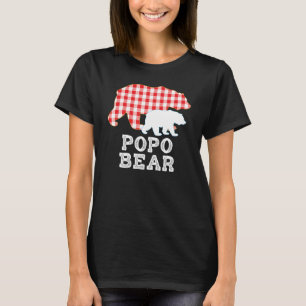 T-shirt Popo Carreaux Grand Ours Papa Grand-père Fier