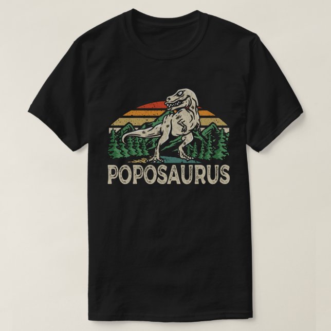 T-shirt Poposaurus Dinosaure Papy Saurus Fête des Pères (Design devant)