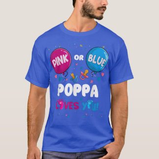 T-shirt Poppa de Balloon rose ou bleu vous aime Révélation