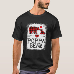 T-shirt Poppa Ours Pajama de Noël Buffalo Rouge Plaid Fami