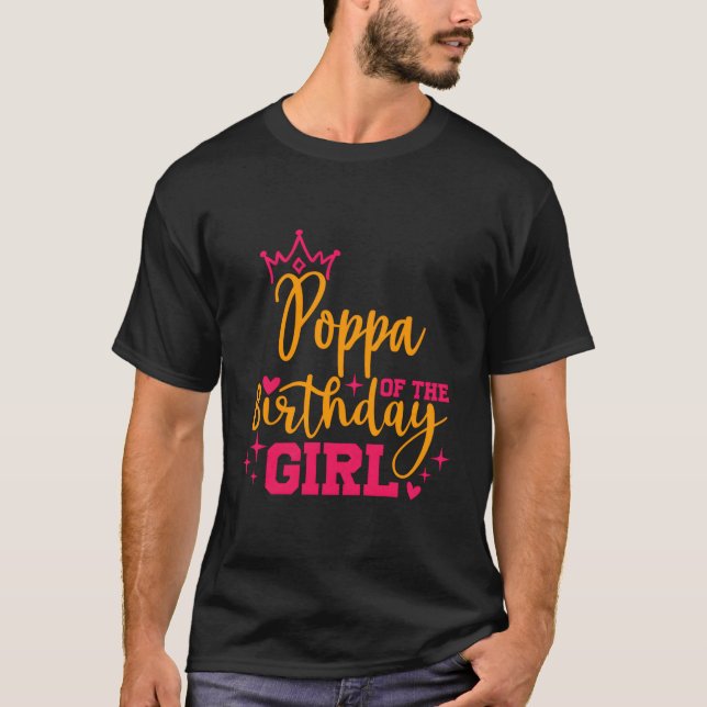 T-shirt Poppa Personnalisé Mignonne Du Match Fille Anniver (Devant)