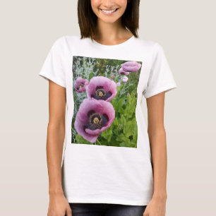 T-shirt Poppies de pavot pourpres Fleurs roses Fleurs Fleu