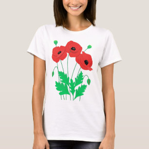 T-shirt Poppies fleurs Cute motif floral