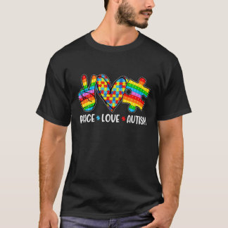 T-shirt Poppin Sensibilisation sur l'autisme Paix Amour Au