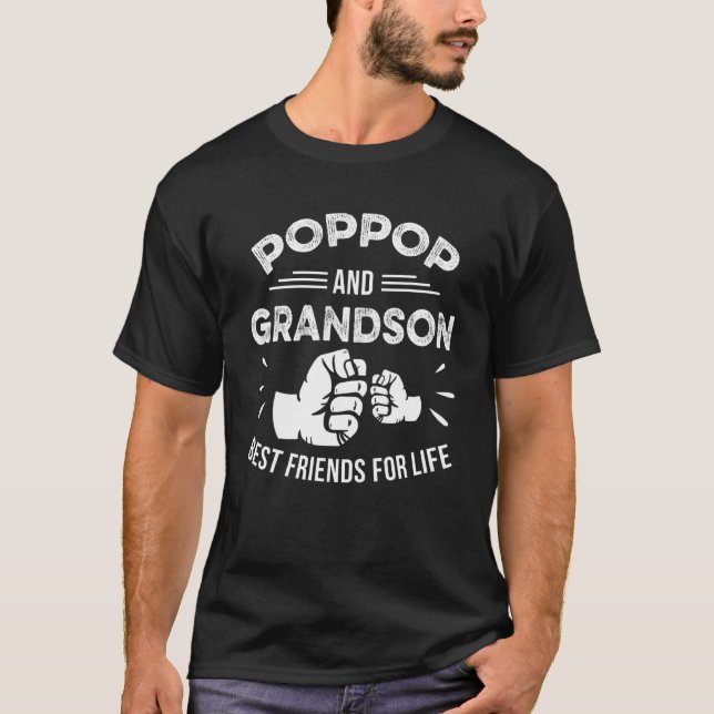 T-shirt Poppop Et Grandson Correspondant Poing Bump Meille (Devant)