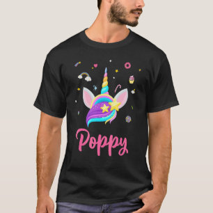 T-shirt Poppy Of The Birthday Girl Unicorn Thème Magic Uni