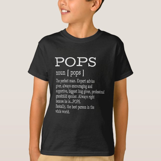 T-shirt Pops Définition Grandpa Fête des pères Cadeaux - H (Devant)