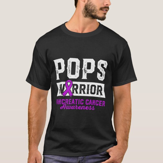 T-shirt Pops d'un guerrier Pancreatic Pops Purple Ribbon S (Devant)