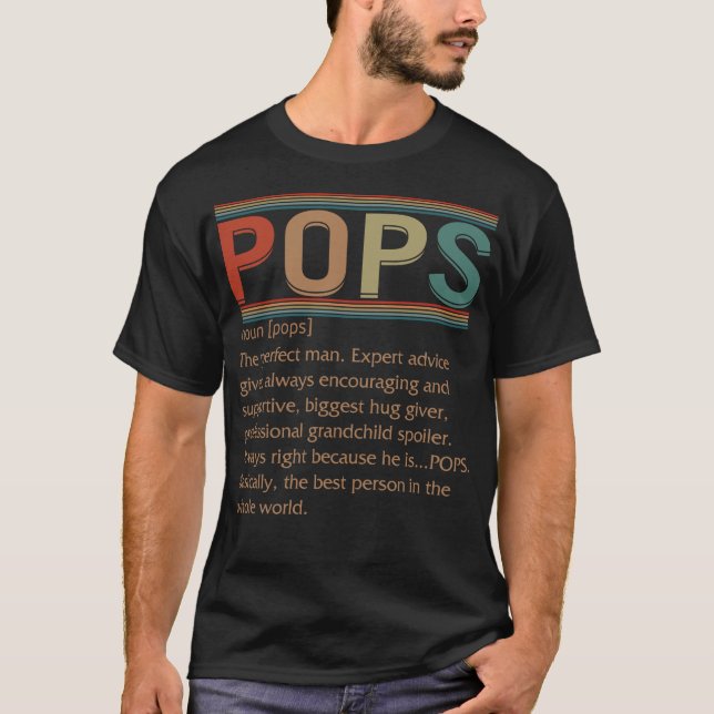 T-shirt Pops Noun Shirt, Pops Definition Tee, Best (Devant)