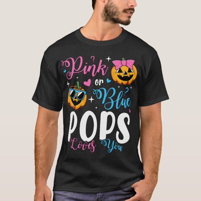 T-shirt Pops Rose Ou Bleu Vous Aime Citrouille Bébé Hommes (Devant)