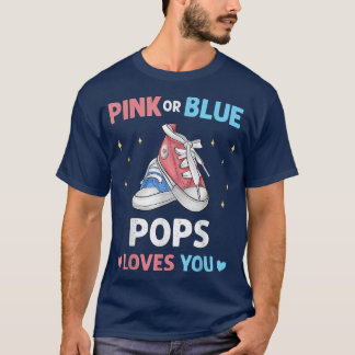 T-shirt Pops rose ou bleu vous aime mignonne Grand-père bé