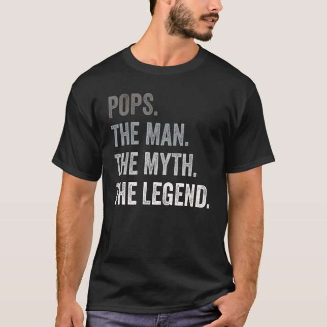 T-shirt Pops The Man The Myth The Legend Père's Day Vin (Devant)