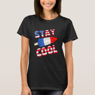 T-shirt Popsicle d'été Séjour Cool 4 juillet Bombe Retro 8
