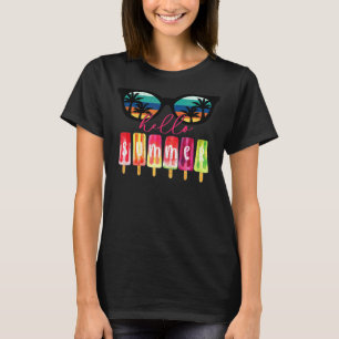T-shirt Popsicle Été Soleil Un Vintage Lunettes De Soleil