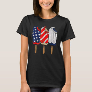T-shirt Popsicle Rouge Blanc Bleu Américain Drapeau 4 juil