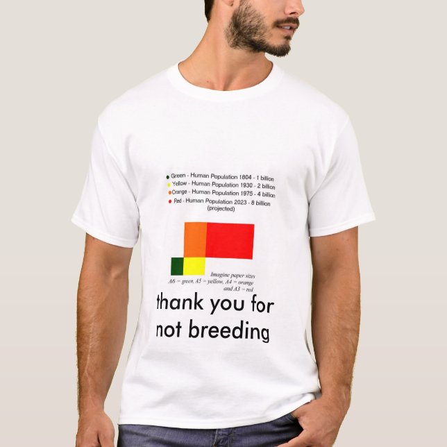 T-shirt Population humaine sans enfants par retangles (Devant)