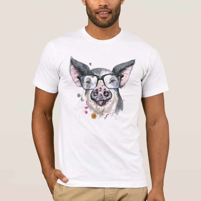 T-shirt Porc à la mode (Devant)
