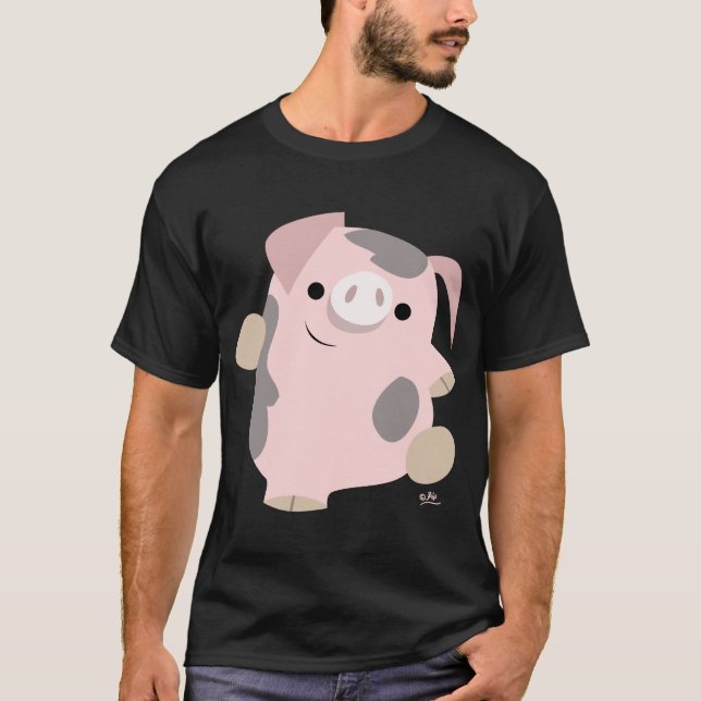 T-shirt Porc de bande dessinée de danse (Devant)