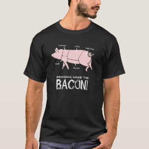 T-shirt Porc drôle apportant à la maison au lard la