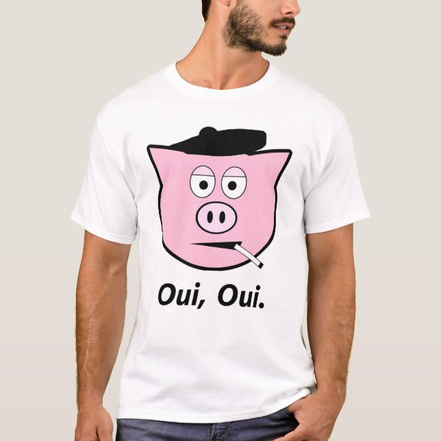 T-shirt Porc français. Oui, oui. (Devant)