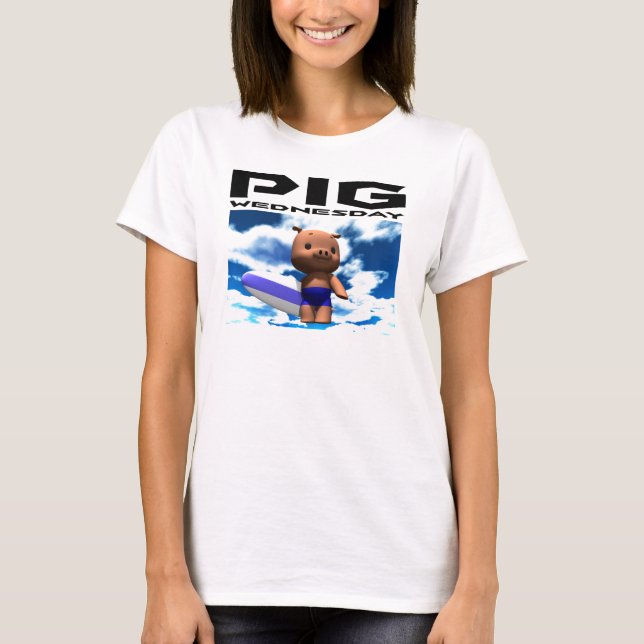 T-shirt Porc mercredi - le ciel bleu (Devant)