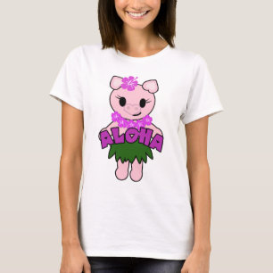 T-shirt porcin de poupée de danse polynésienne -
