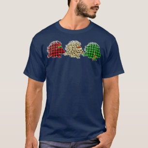 T-shirt Porcupine Arbre de Noël Lumières Animaux amusants