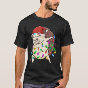 T-shirt Porcupine Dabbing Lumières de Noël Noël Noël Noël
