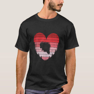 T-shirt Porcupine Heart Love Valentines Day Vintage Retro