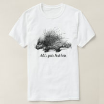 Porcupine Illustration personnalisable Mens T-Shir