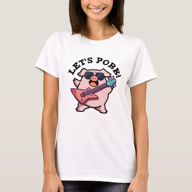 T-shirt Pork Funny Rock Guitare Pig Pun (Devant)