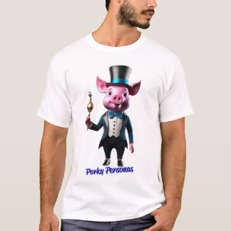 T-shirt Porky Personas drôles Pig personnages. Magicien
