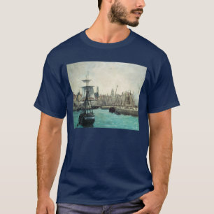 T-shirt Port à Calais par Manet, Art Impressionniste Vinta