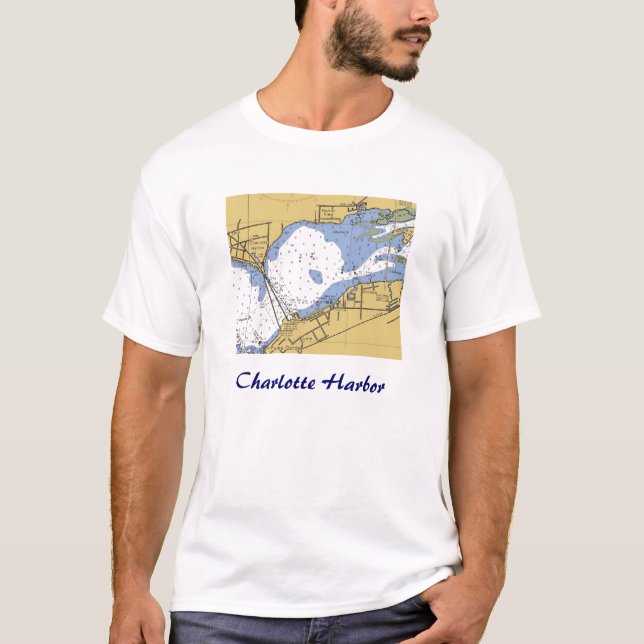 T-shirt Port de Charlotte, chemise nautique de diagramme (Devant)