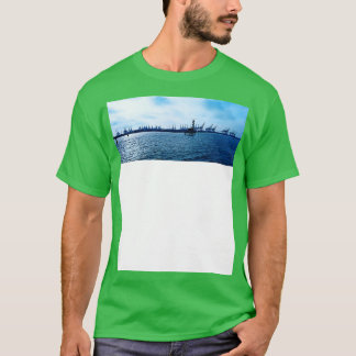 T-shirt Port de Hambourg avec de nombreuses grues Photo