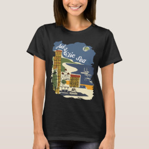 T-shirt Port de la côte de la mer Adriatique Voyage Rétro