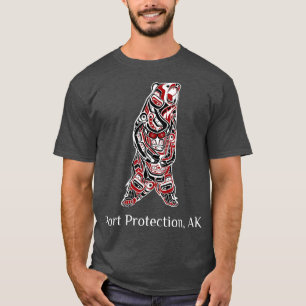 T-shirt Port Protection Alaska Native American Brown