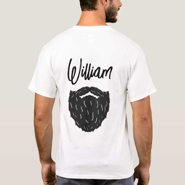 T-shirt Porté à la barbe personnalisé Papa Noun Mari Amusa (Dos)