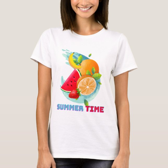 T-shirt Porte - clé de fruits frais d'été (Devant)