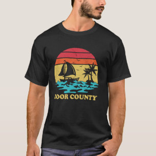 T-shirt Porte Comté Voile Palm Tree Vintage Sailboat Sum