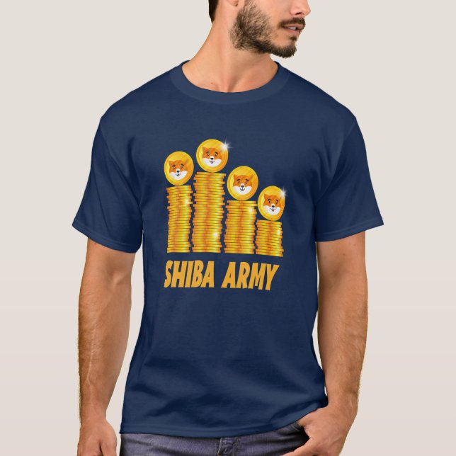 T-shirt Porte-pièce en cristal de cryptomonnaie Shiba Inu (Devant)