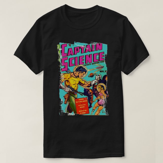 T-shirt Portée Capitaine Science couverture bande dessinée (Design devant)
