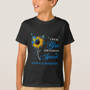 T-shirt Porter le bleu pour l'Alopécie Sensibilisation Tou