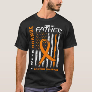 T-shirt Porter Orange Papa Père Leucémie Sensibilisation A