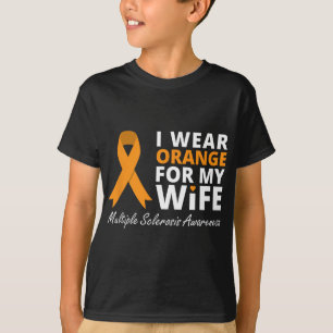 T-shirt Porter Orange Pour Ma Femme Ms Awareness Ribbon