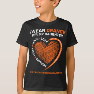 T-shirt Porter Orange Pour Ma Fille Sclérose En Plaques Aw
