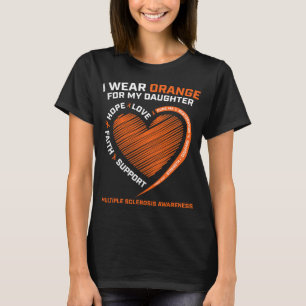 T-shirt Porter Orange Pour Ma Fille Sclérose En Plaques Aw