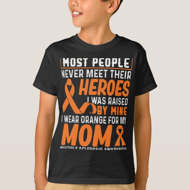 T-shirt Porter Orange pour ma mère Sclérose en plaques (Devant)