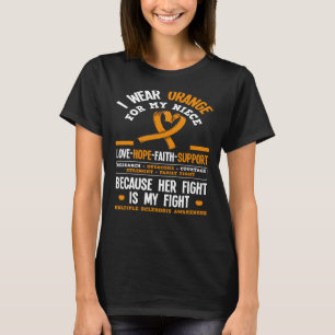 T-shirt Porter Orange Pour Ma Nièce Ms Multiple Scelrosis